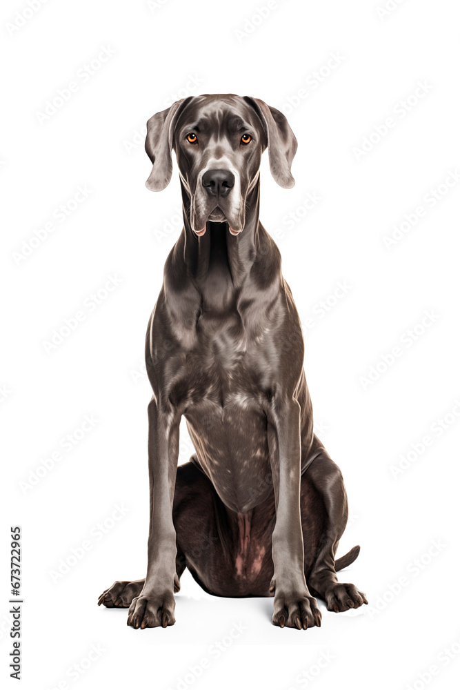 Great Dane dog. Isolated photo on a white background. Pets.