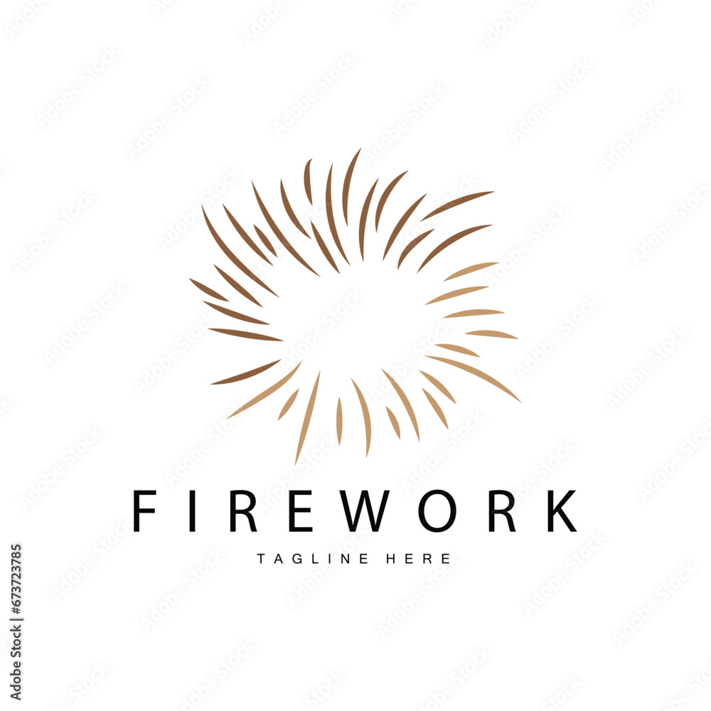 Firework Logo, Simple Line Model Design New Year Celebration Day Illustration, Template Vector Firework Logo, Simple Line Model Design New Year Celebration Day Illustration, Template Vector