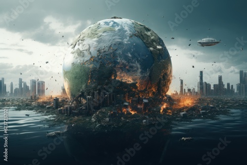 Planet Earth. Ecological catastrophe, the concept of environmental pollution. 