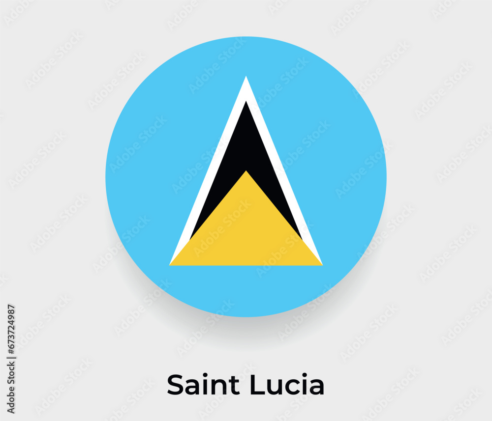 Saint Lucia flag bubble circle round shape icon vector illustration Saint Lucia flag bubble circle round shape icon vector illustration