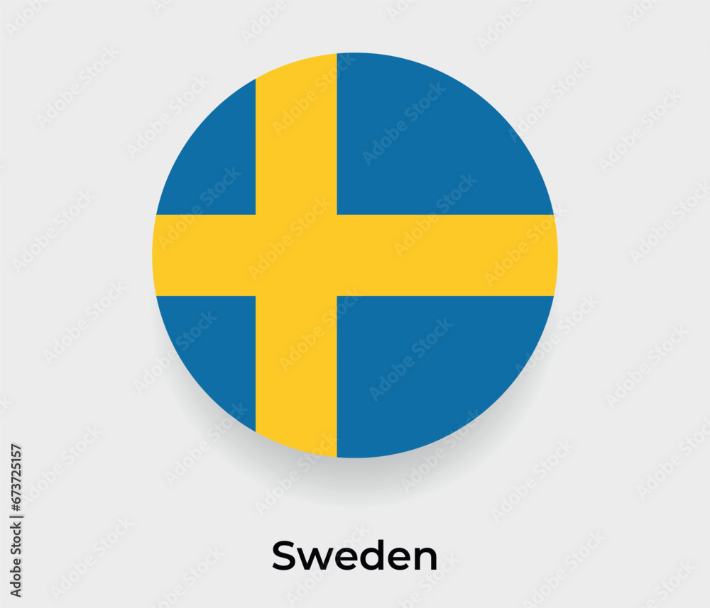 Sweden flag bubble circle round shape icon vector illustration Sweden flag bubble circle round shape icon vector illustration