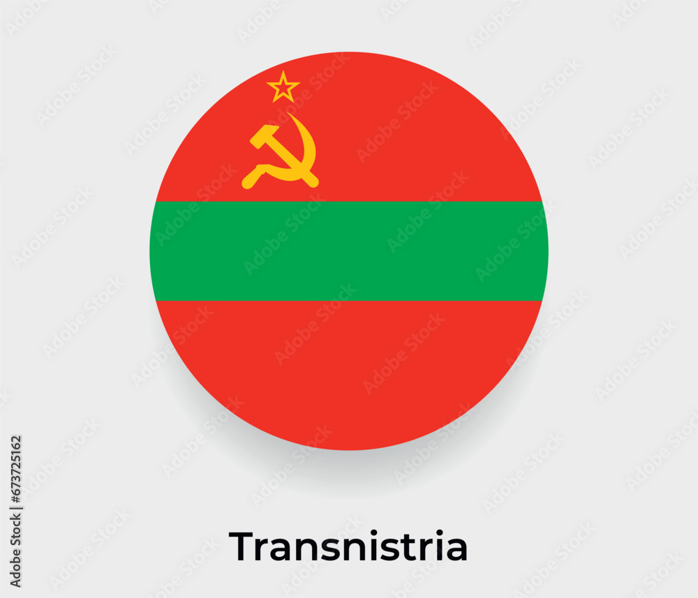 Obraz premium Transnistria flag bubble circle round shape icon vector illustration
