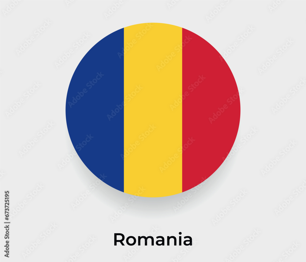 Romania flag bubble circle round shape icon vector illustration Romania flag bubble circle round shape icon vector illustration