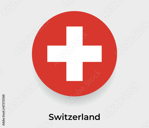 Switzerland flag bubble circle round shape icon vector illustration
