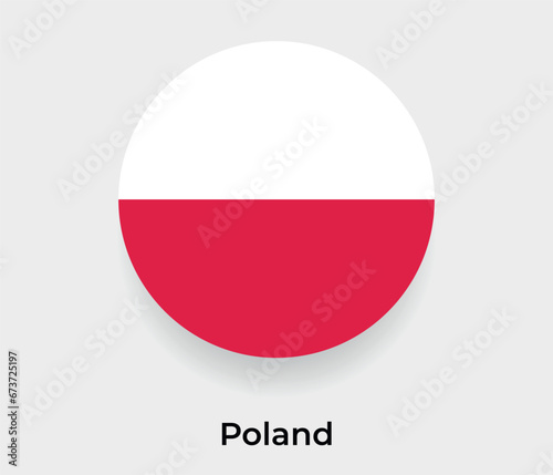 Poland flag bubble circle round shape icon vector illustration