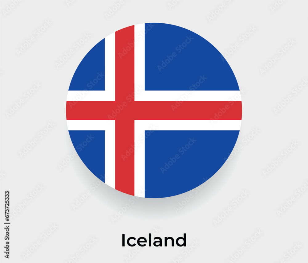 Obraz premium Iceland flag bubble circle round shape icon vector illustration