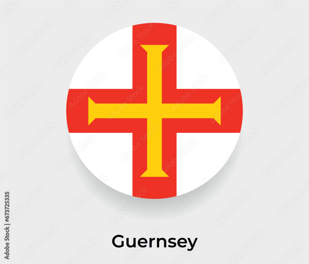 Guernsey flag bubble circle round shape icon vector illustration Guernsey flag bubble circle round shape icon vector illustration