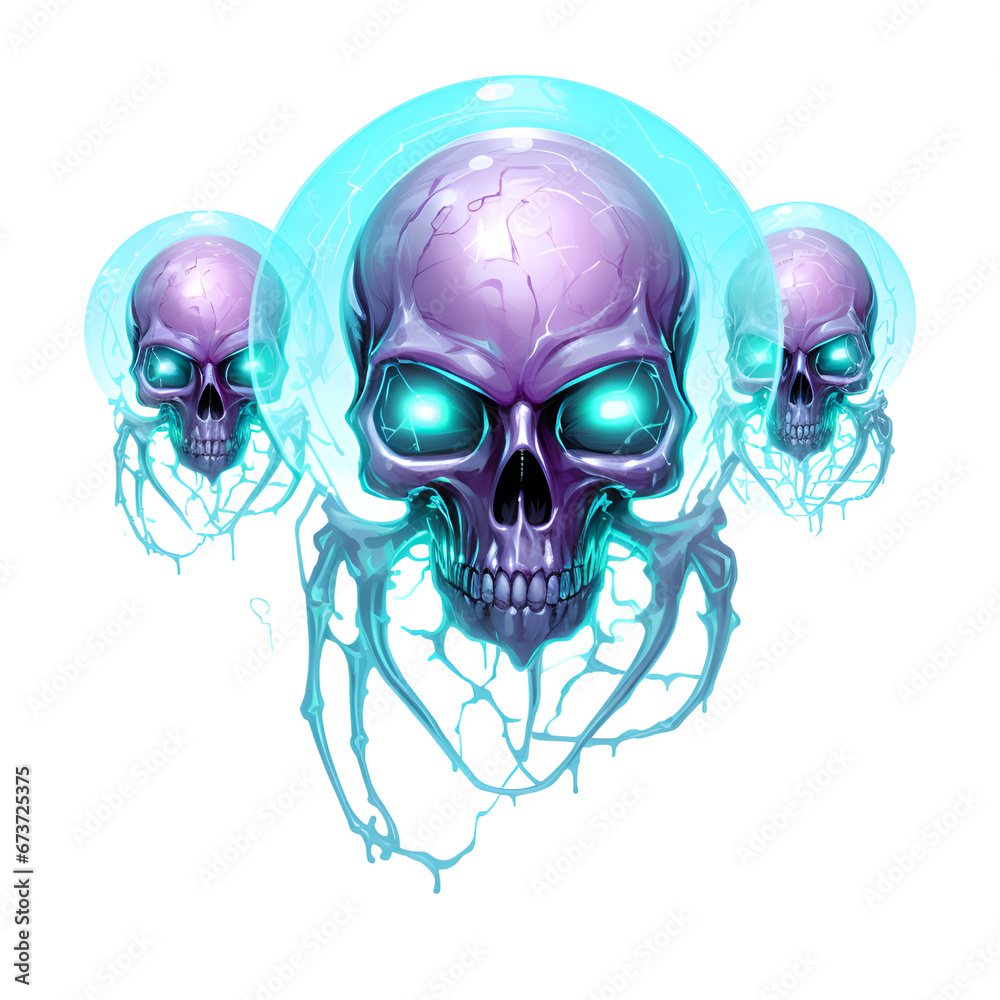 A Purple Skull with Glowing Eyes A Purple Skull with Glowing Eyes