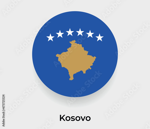 Kosovo flag bubble circle round shape icon vector illustration