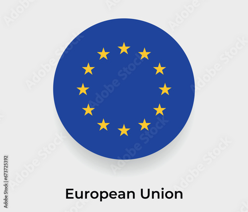 European Union flag bubble circle round shape icon vector illustration