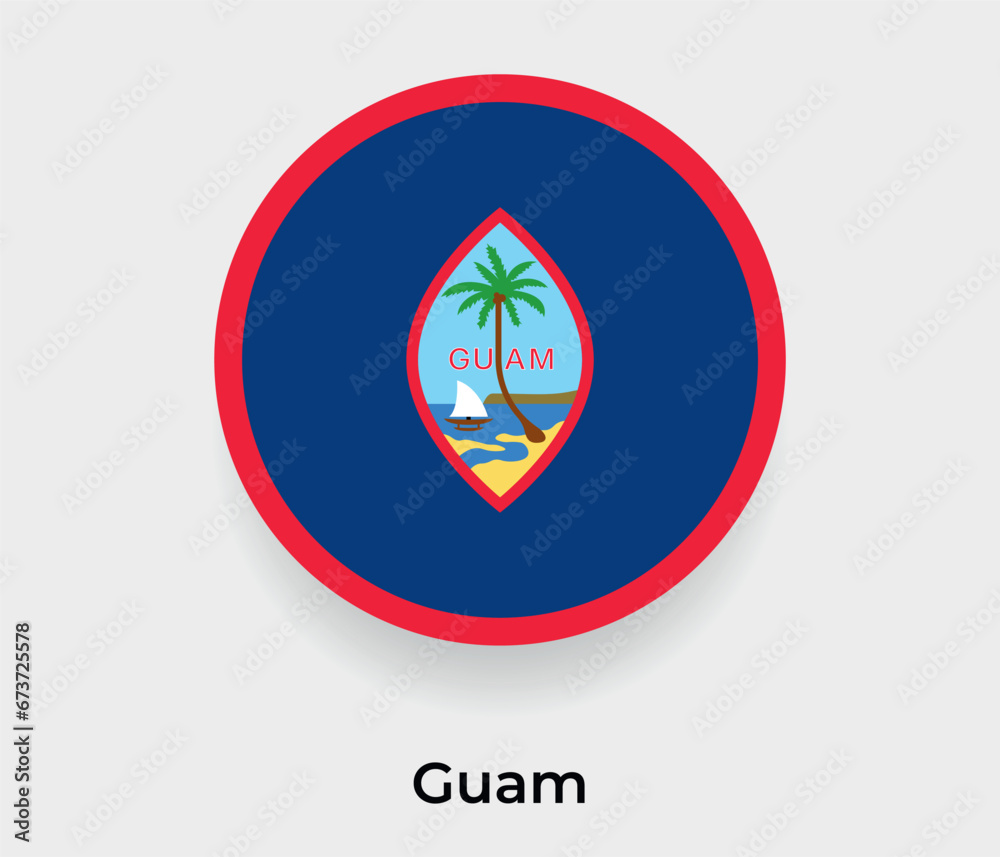 Guam flag bubble circle round shape icon vector illustration Guam flag bubble circle round shape icon vector illustration