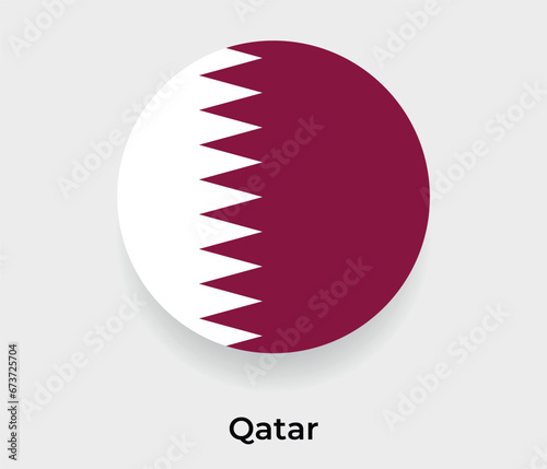 Qatar flag bubble circle round shape icon vector illustration