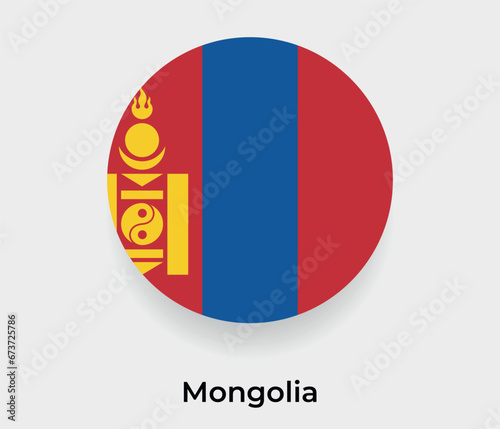 Mongolia flag bubble circle round shape icon vector illustration