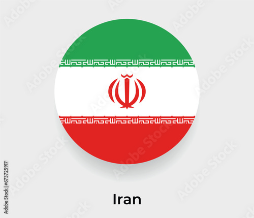 Iran flag bubble circle round shape icon vector illustration