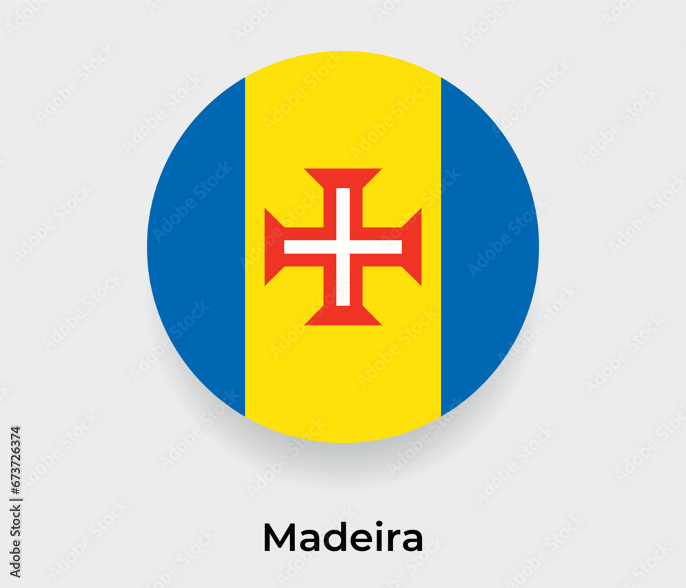 Fototapeta premium Madeira flag bubble circle round shape icon vector illustration