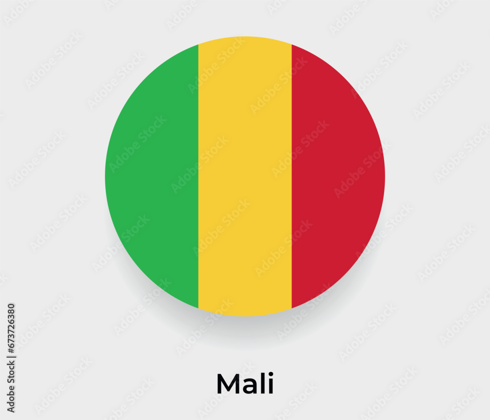 Fototapeta premium Mali flag bubble circle round shape icon vector illustration