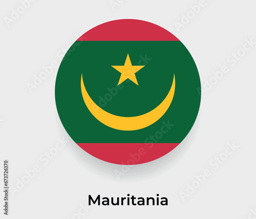Free Download Mauritania flag bubble circle round shape icon vector illustration - GFXLoad