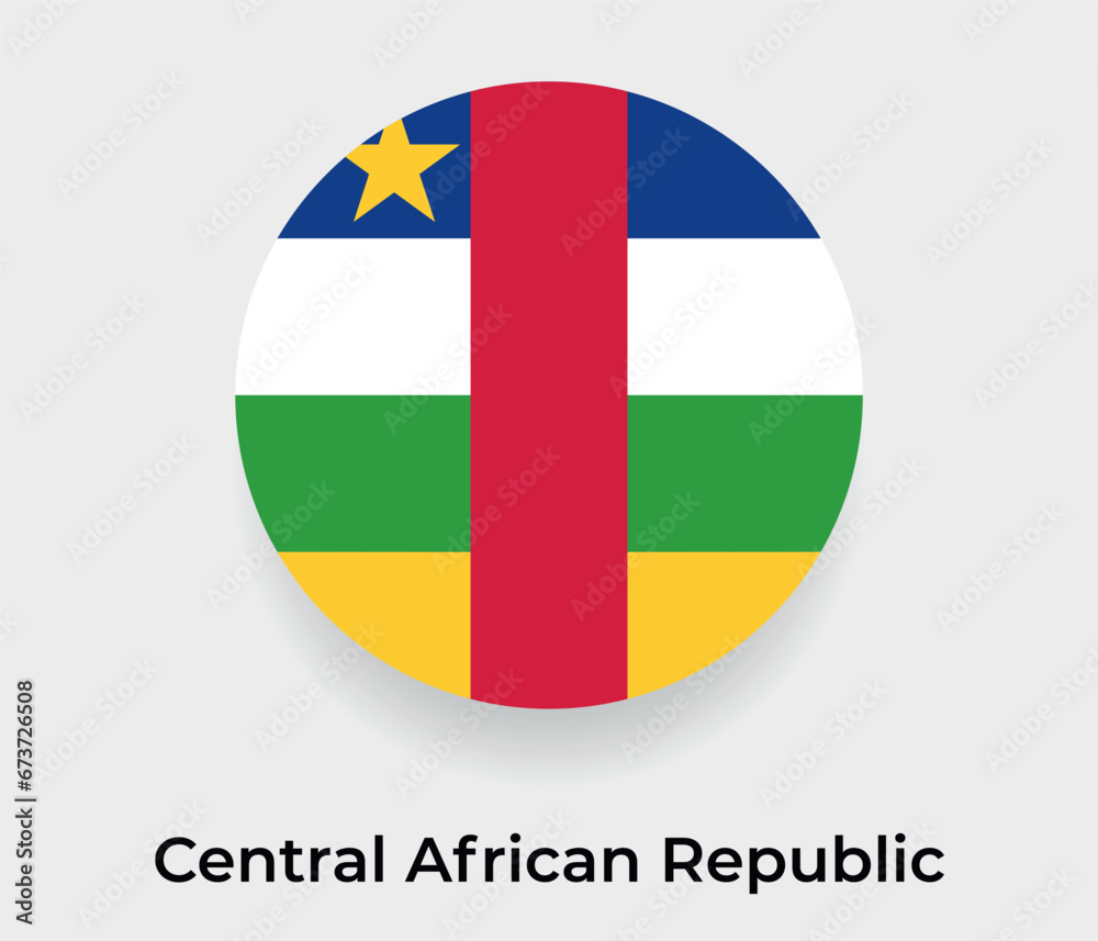 Fototapeta premium Central African Republic flag bubble circle round shape icon vector illustration