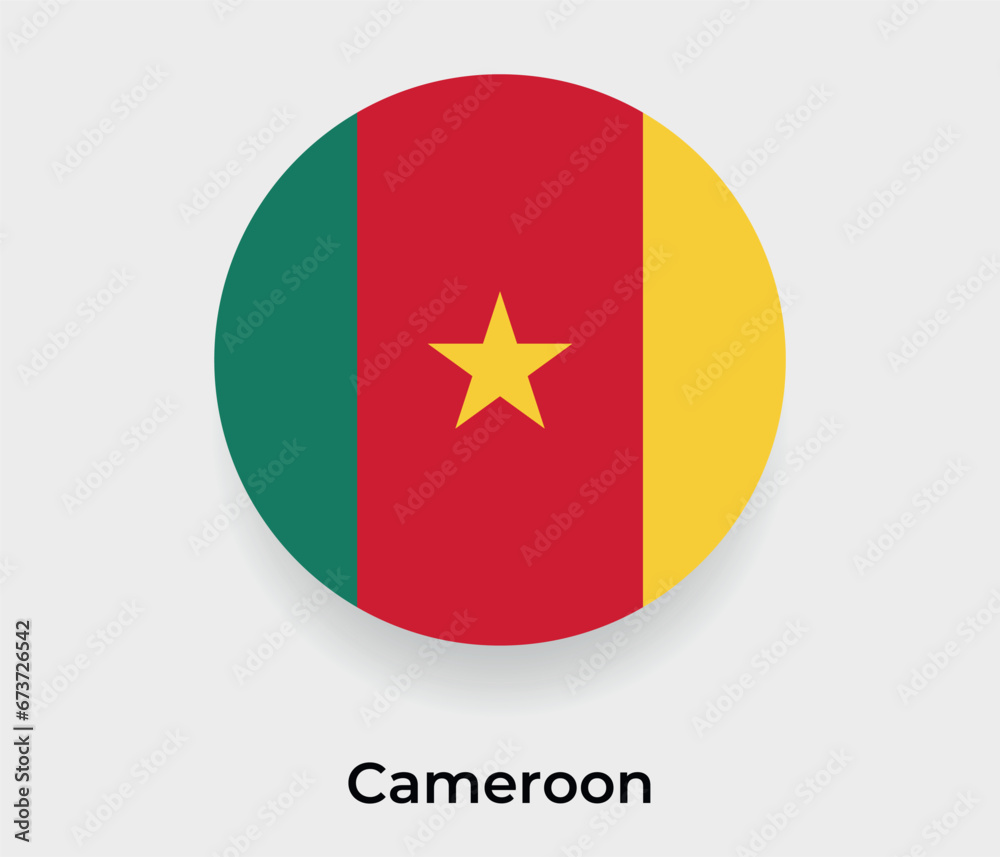 Cameroon flag bubble circle round shape icon vector illustration Cameroon flag bubble circle round shape icon vector illustration