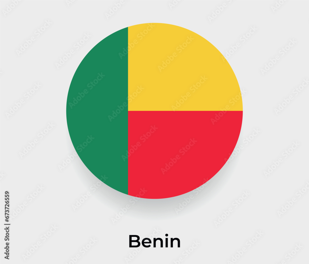 Benin flag bubble circle round shape icon vector illustration Benin flag bubble circle round shape icon vector illustration