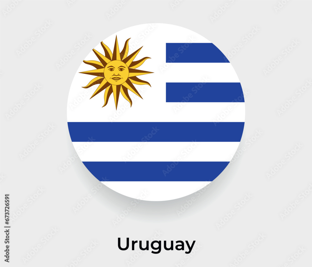 Fototapeta premium Uruguay flag bubble circle round shape icon vector illustration
