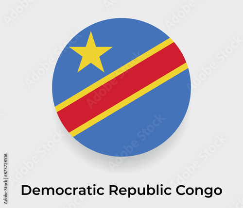 Democratic Republic Congo flag bubble circle round shape icon vector illustration
