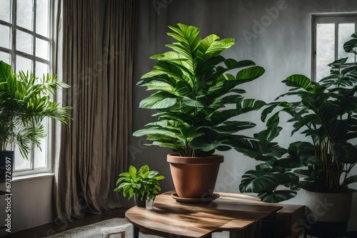 Place a large potted plant as a focal point. © Muhammad