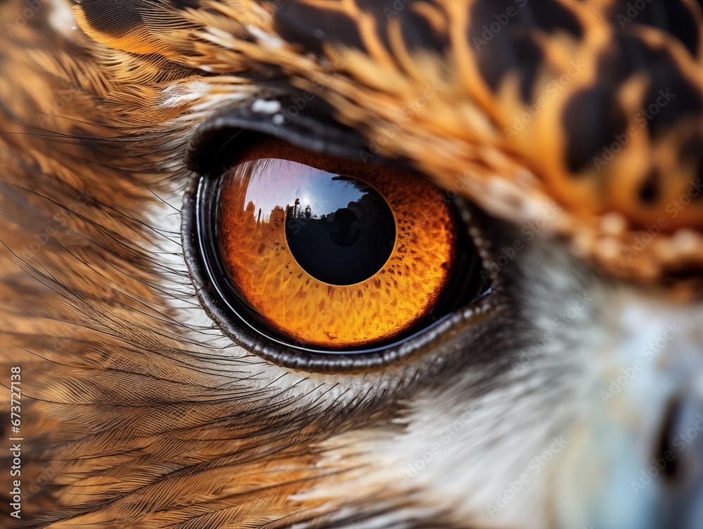 close-up eye of predator bird close-up eye of predator bird