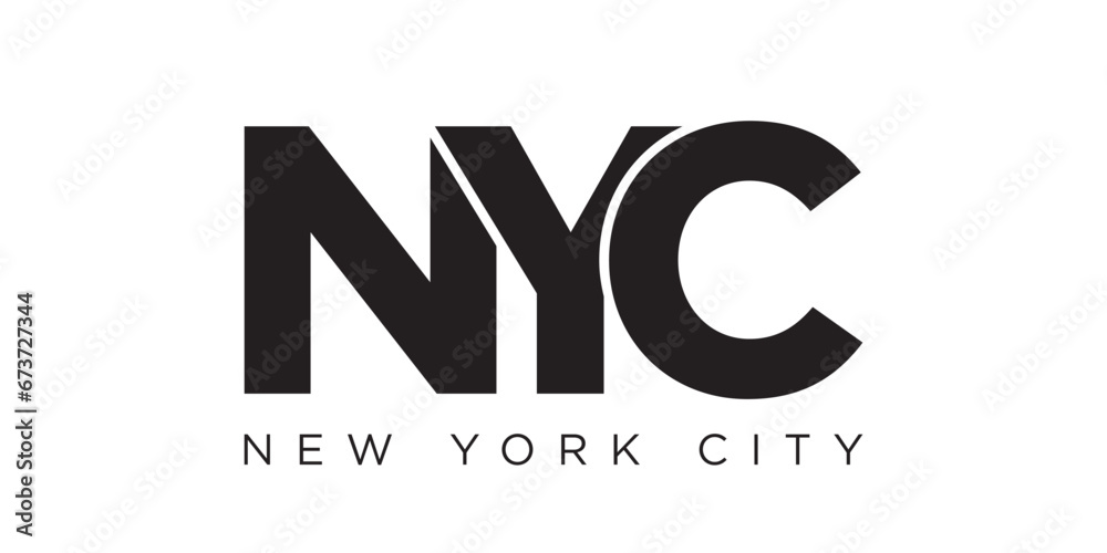 NYC, New York City, USA typography slogan design. America logo with graphic city lettering for print and web. - obrazy, fototapety, plakaty 