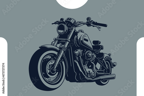 Classic motorcycle vector illustration. Motor bike for logo, biker club emblem, sticker, t shirt design print.