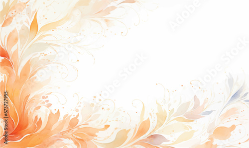 abstract floral orange background with flowers