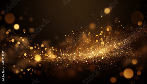 Background of bokeh light and abstract gold glitter photo