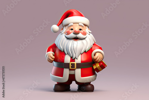 Cute cartoon Santa Claus character, Christmas banner