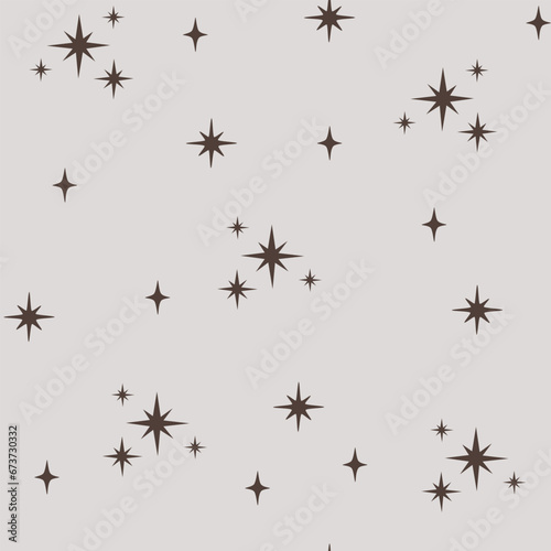 Retro futuristic sparkle seamless pattern. Set of star shapes. Templates for design, posters, projects, banners, logo, and business cards. Abstract cool shine effect sign vector design.