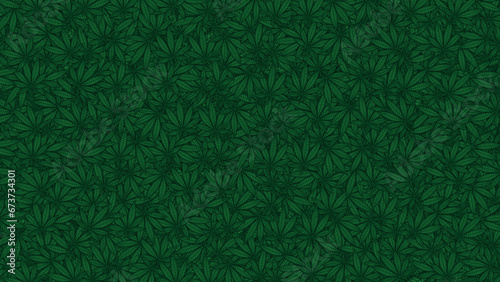 Cannabis leaves illustration green background sativa indica marijuana wallpaper texture art design blank with place for text area copy space