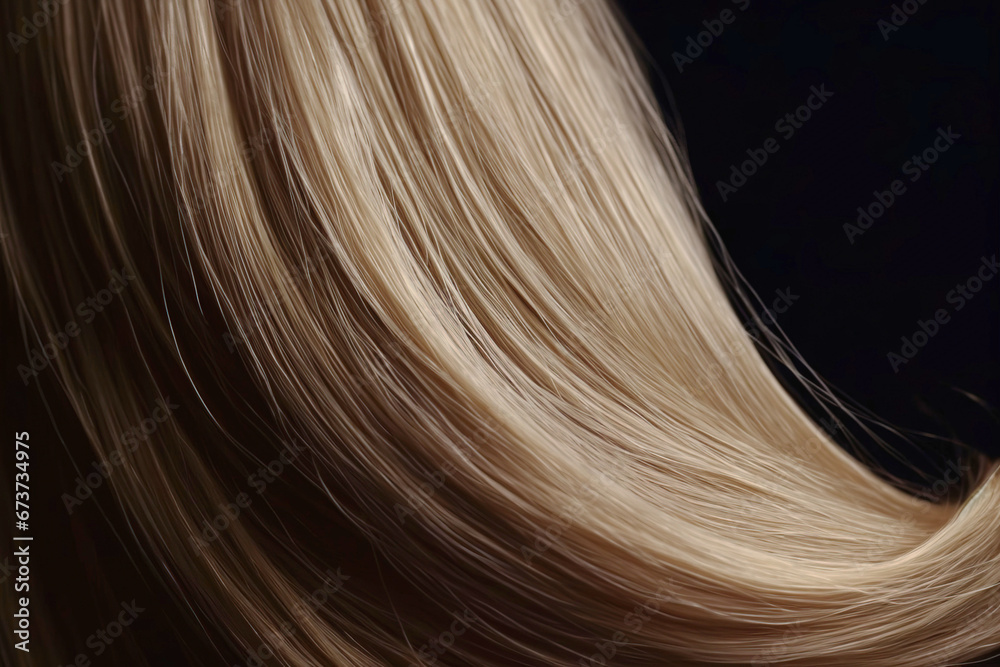 Naklejka premium Background texture of woman's hair light blonde light brown curls. AI generated.