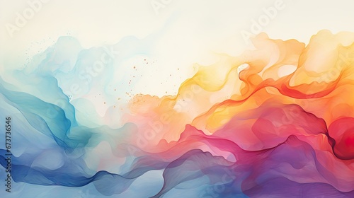Fondo de una acuarela abstracta con distintos colores armoniosos. Generado por IA. photo