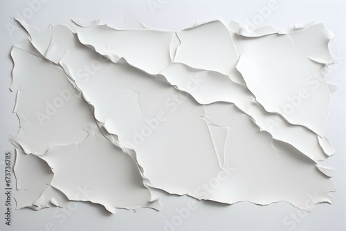Torn White Paper Strip on Clean White Background © Backgroundbliss