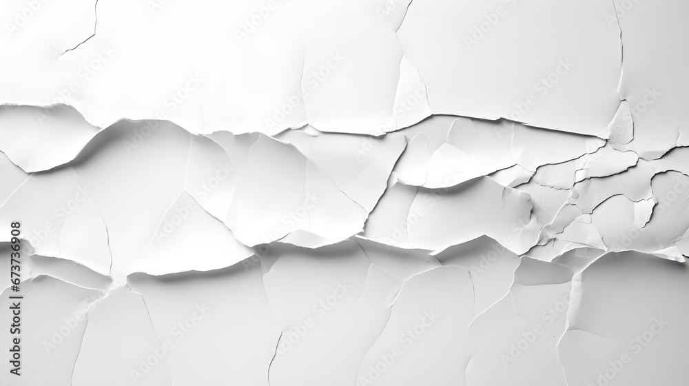 Torn White Paper Strip on Clean White Background Torn White Paper Strip on Clean White Background
