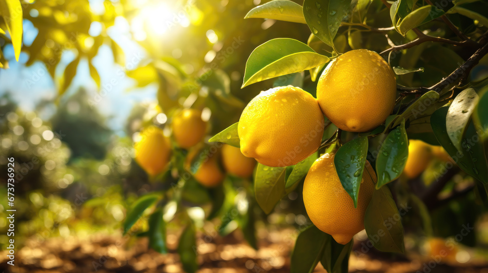 Ripe Yellow Guava on Tree in Tropical Orchard.