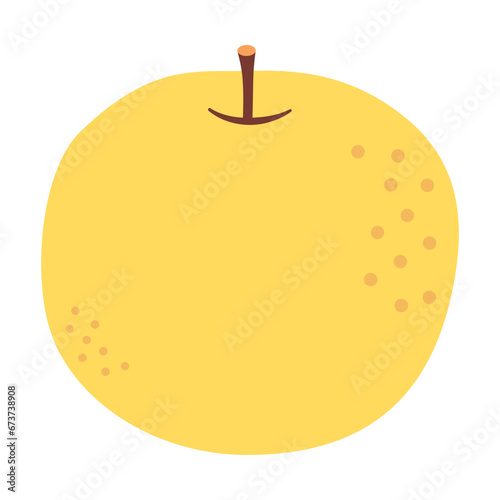 梨のイラスト カラー 線なし