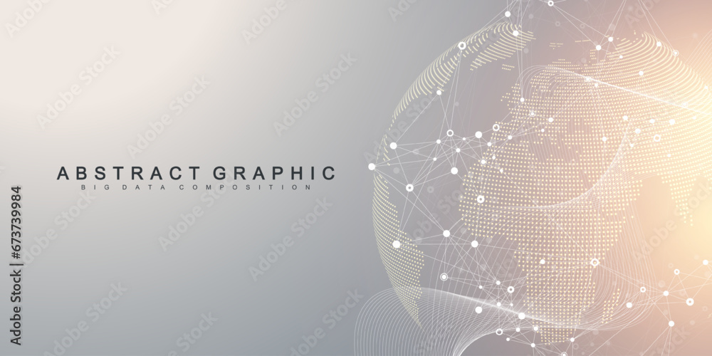 Global network connection banner design template. Header social network communication in the global business concept. Big data visualization. Internet technology - obrazy, fototapety, plakaty 