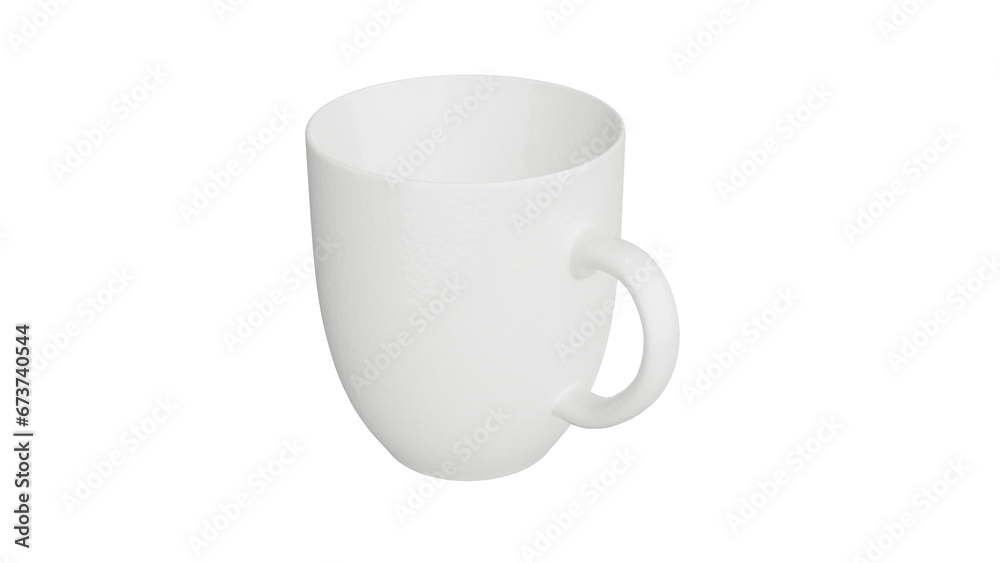 Cup with handle on isolated background, alpha, transparent, png
