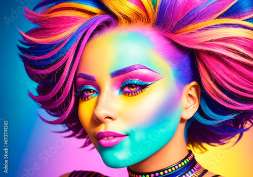 Portrait of a beautiful woman with bright make-up. Fashion © Anton Dios