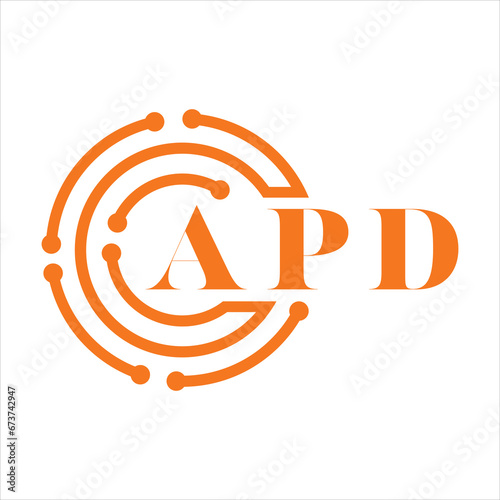 APD letter design.APD letter technology logo design on white background.APD Monogram logo design for entrepreneur and business.