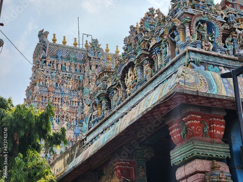 Thiruparankundram, Tamil Nadu India - Oct 19 2023: Arulmigu Subramaniya Swami Temple. photo