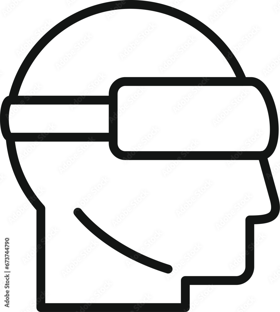 Augmented reality digital headset icon outline vector. Man game. 360 simulation Augmented reality digital headset icon outline vector. Man game. 360 simulation