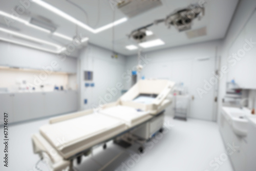 Empty operating room in a hospital blur background.