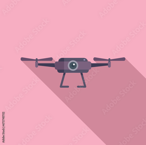 Drone control vehicle icon flat vector. Ai robot camera. Spy land