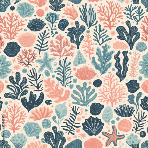 seamless background with corals